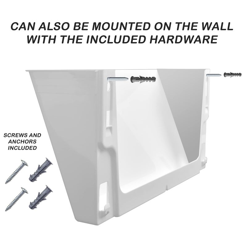 Acrimet Wall Mount Pocket File Organizer Holder (Hangers Included) (White Color) (3 Pack) - Image 2